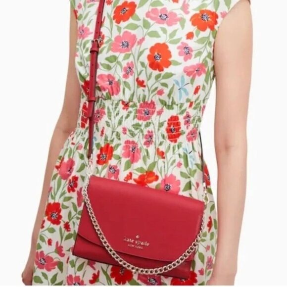 Kate Spade Carson Saffiano Leather Convertible Crossbody in Pink Ruby - Picture 6 of 6